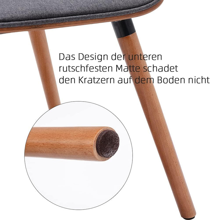 Mingone 2er-Set Esszimmerstühle Küchenstuhl Polsterstuhl im Wohnzimmer Loungesessel aus Massivholz D