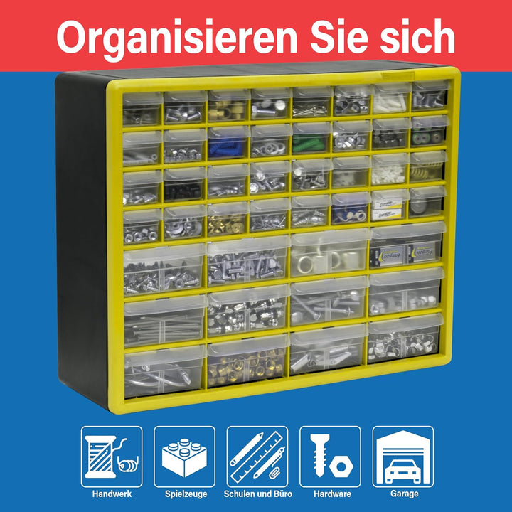 Akro-Mils Kunststoff-Schubladenschrank mit 44 Schubladen für Garagenorganisation, Perlen-Organizer,