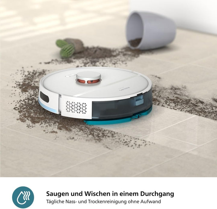 Philips Homerun Serie 2000 2. Gen: 2-in-1 Saug- und Wischroboter, 6.000pa Saugkraft, 130 Minuten Lau
