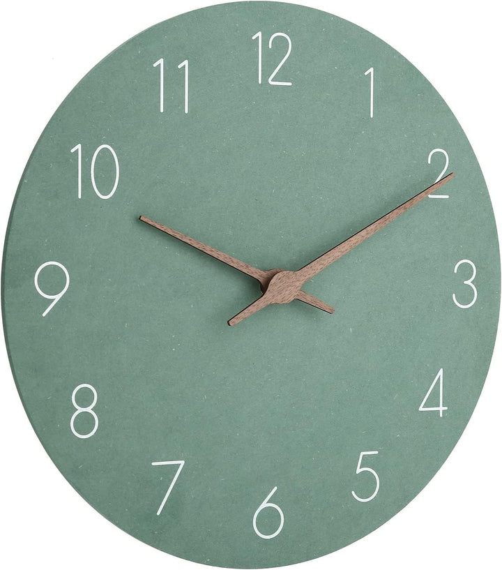 Warminn MDF Holz Wanduhr Ohne TickgeräUsche Lautlos Modern 30cm Quarz Gross Batterie Betriebene Wand