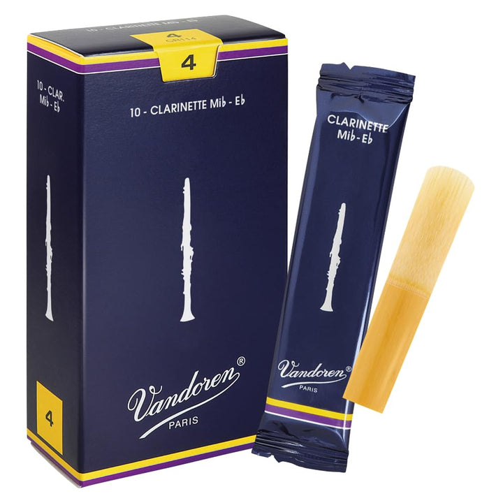 Vandoren CR114 Traditionelle Blätter für Eb-Klarinette, Stärke 4, 10 Stück, Stärke 4