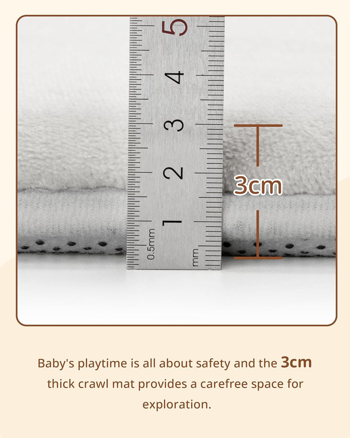Samtige Baby-Spielmatte für den Boden: 127 * 127 * 3 Weicher Memory-Schaum-Teppich für Laufgitter, r