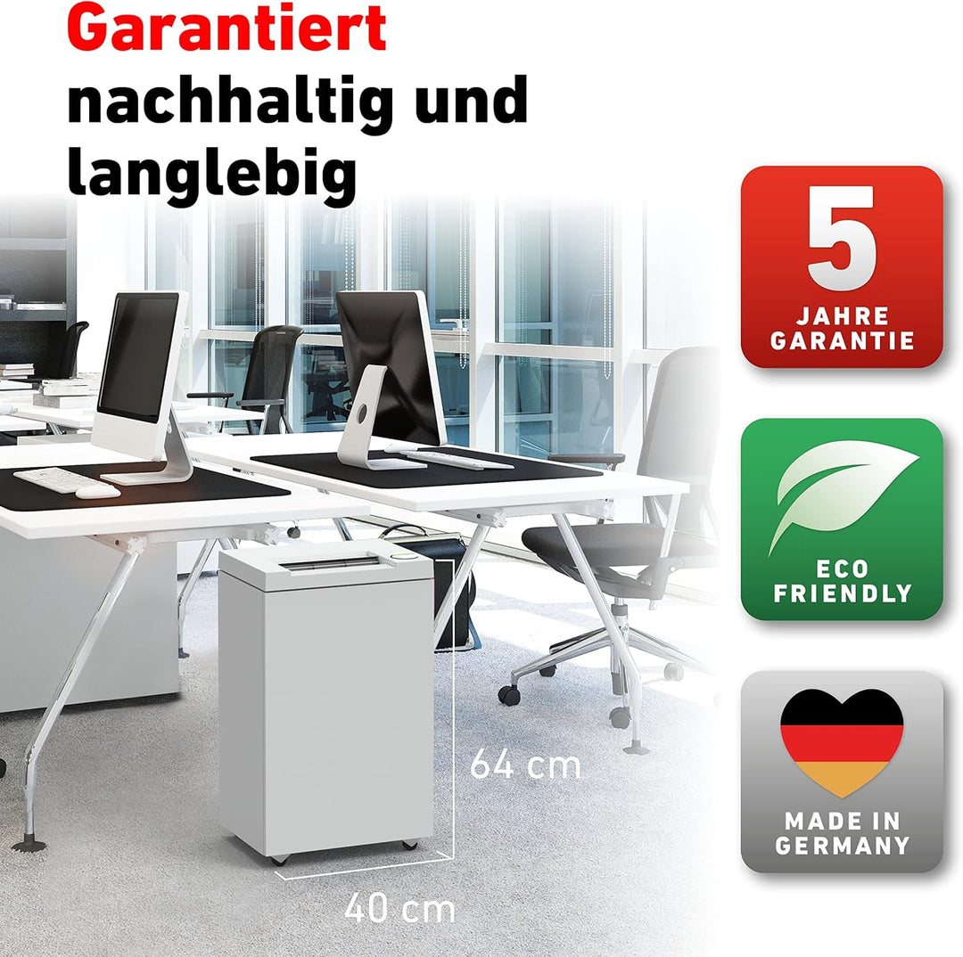 Aktenvernichter IDEAL 2465, Sicherheitsstufe P-2, Streifenschnitt 4 mm, 21 Blatt Kapazität, 35 L Abf