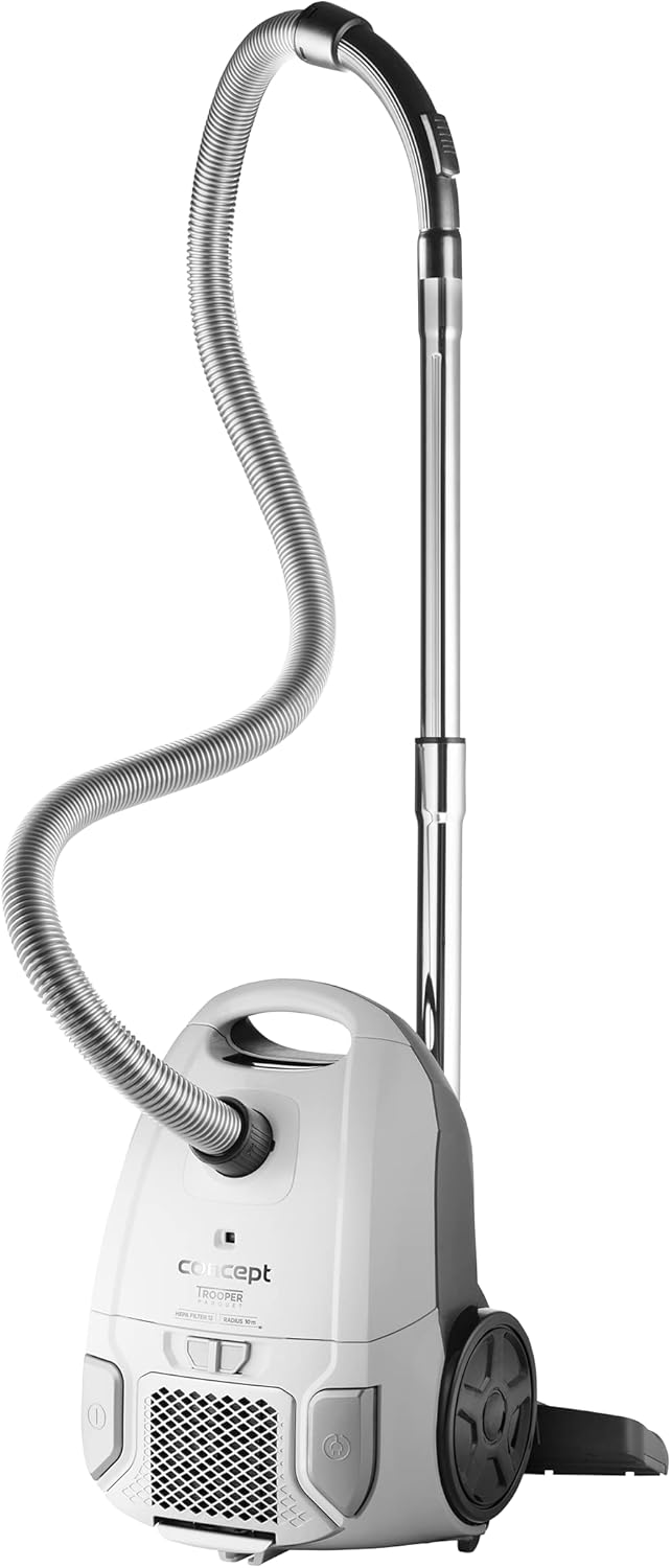 CONCEPT Hausgeräte VP8090 BEUTELSTAUBSAUGER 700 W Trooper Weiss