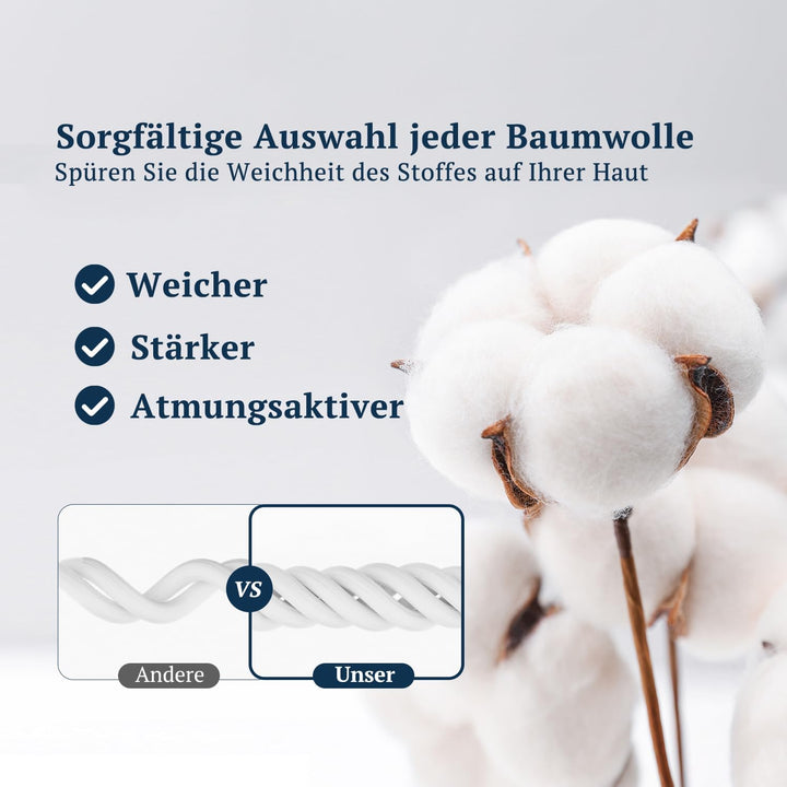MR&HM Bettwäsche 155x220 3-teilig Baumwolle - Bettwäscheset aus 100% Baumwolle 155 x 220 x 1 Plus Zw