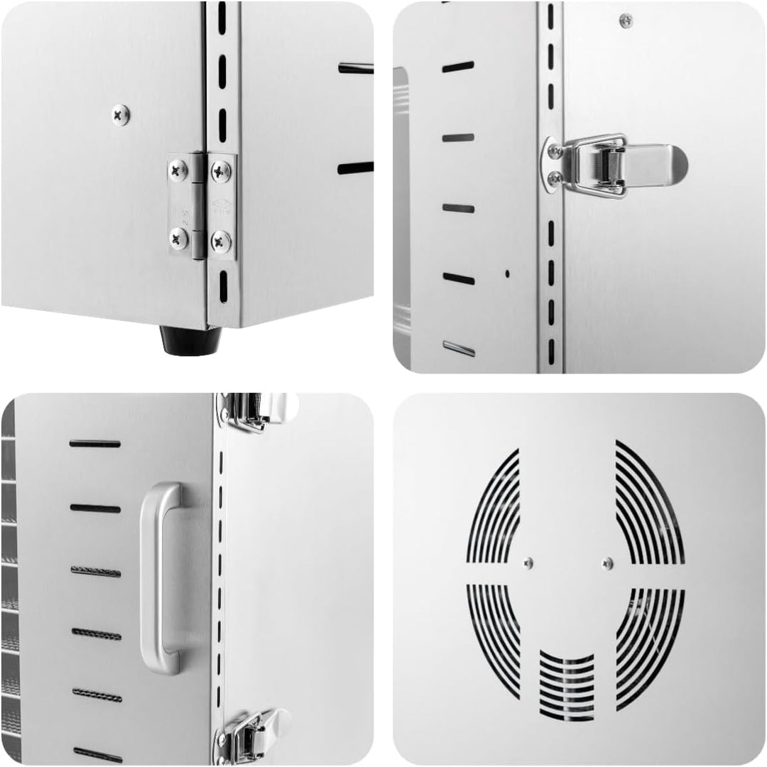 Dörrautomat Edelstahl 1500W, 16-Lagen Dörrgerät, Obsttrockner mit 30-90°C &amp; 24h Timer, Obst Trockner