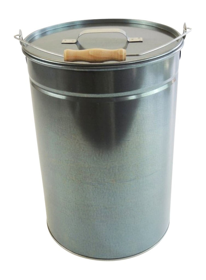 Ascheeimer Kohleeimer Mülleimer 25l, 15l oder 14l verzinkt mit Deckel, 25l