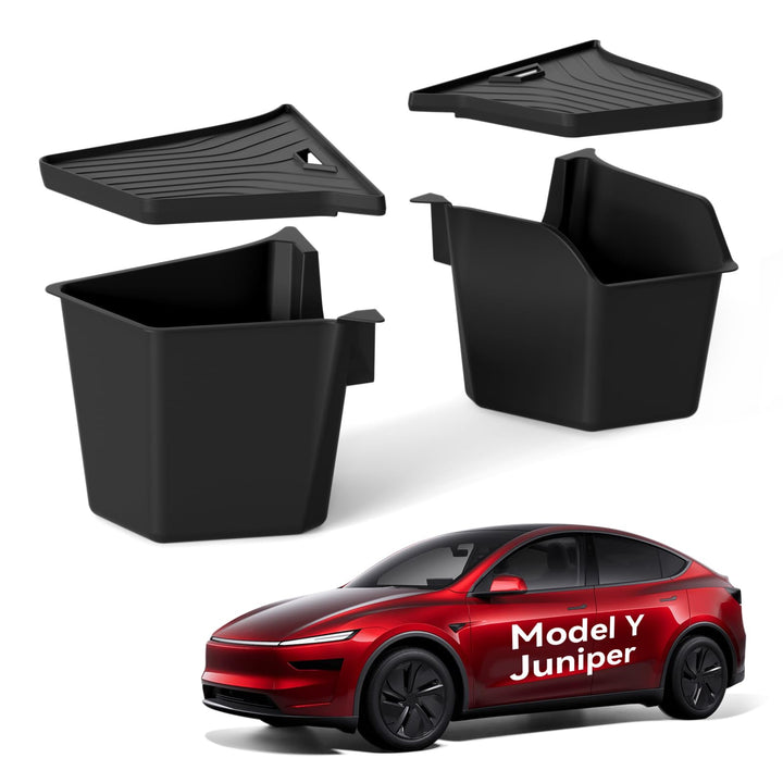 Kofferraum-Organizer für Tesla Model Y Juniper 2025 2026 2er Set mit Deckel – Wasserdicht, 1:1 Passf