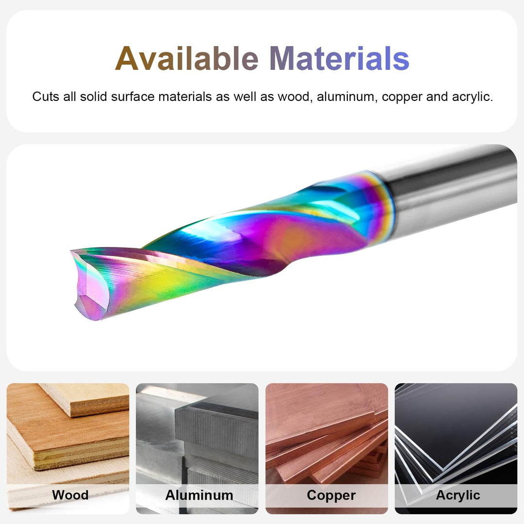 SpeTool Alu Fräser 6mm Schaft VHM Fräser Schaftfräser Fräser Aluminium 22mm Schnittlänge Einschneide