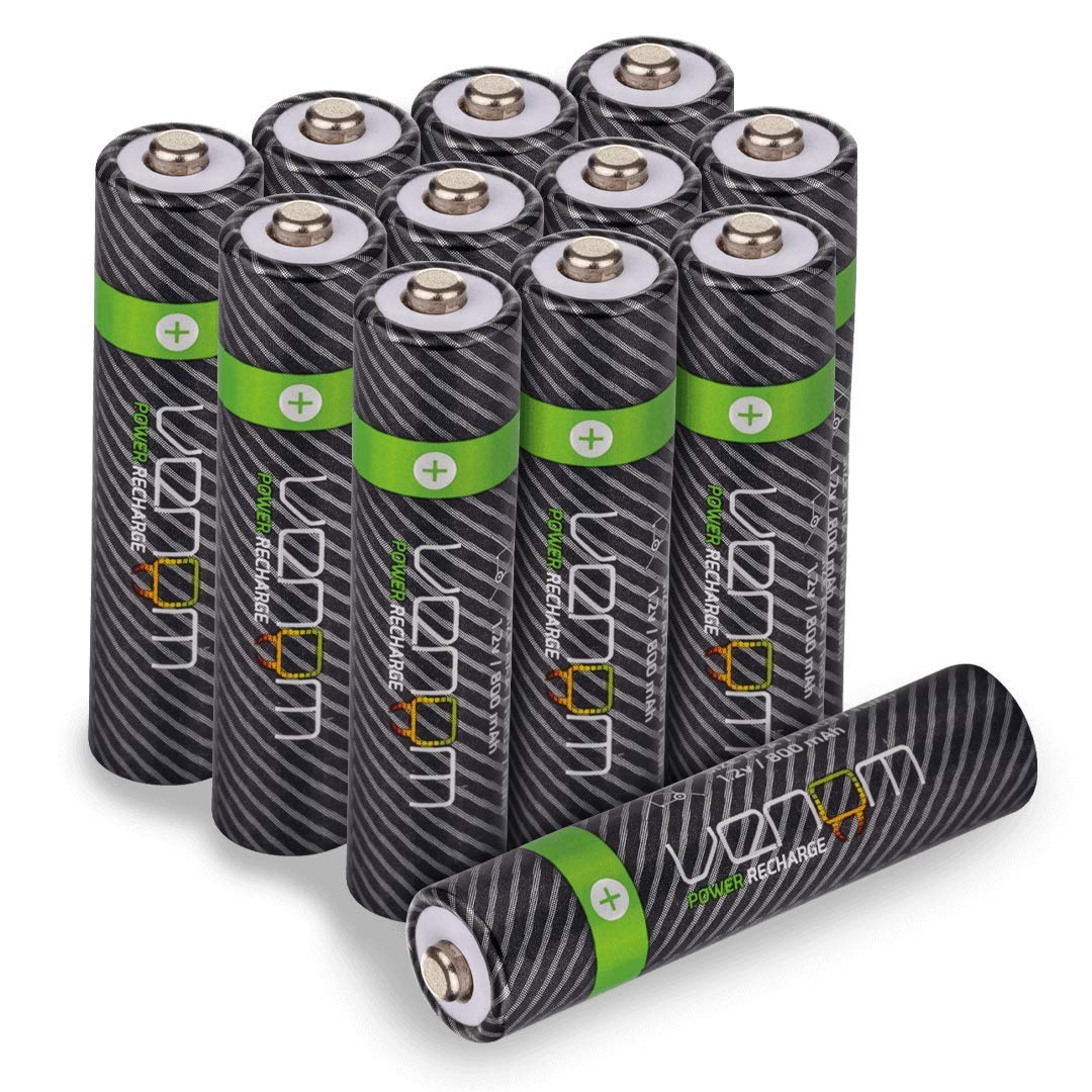 Venom Power Recharge AAA-Batterien, 800 mAh, wiederaufladbar, 12 Stück AAA 12 Pack, AAA 12 Pack