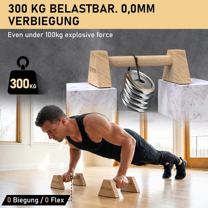Liegestützgriffe Holz, Parallettes, rutschfeste Griffe Liegestütze, Push Up Stand Bars, Liegestützgr