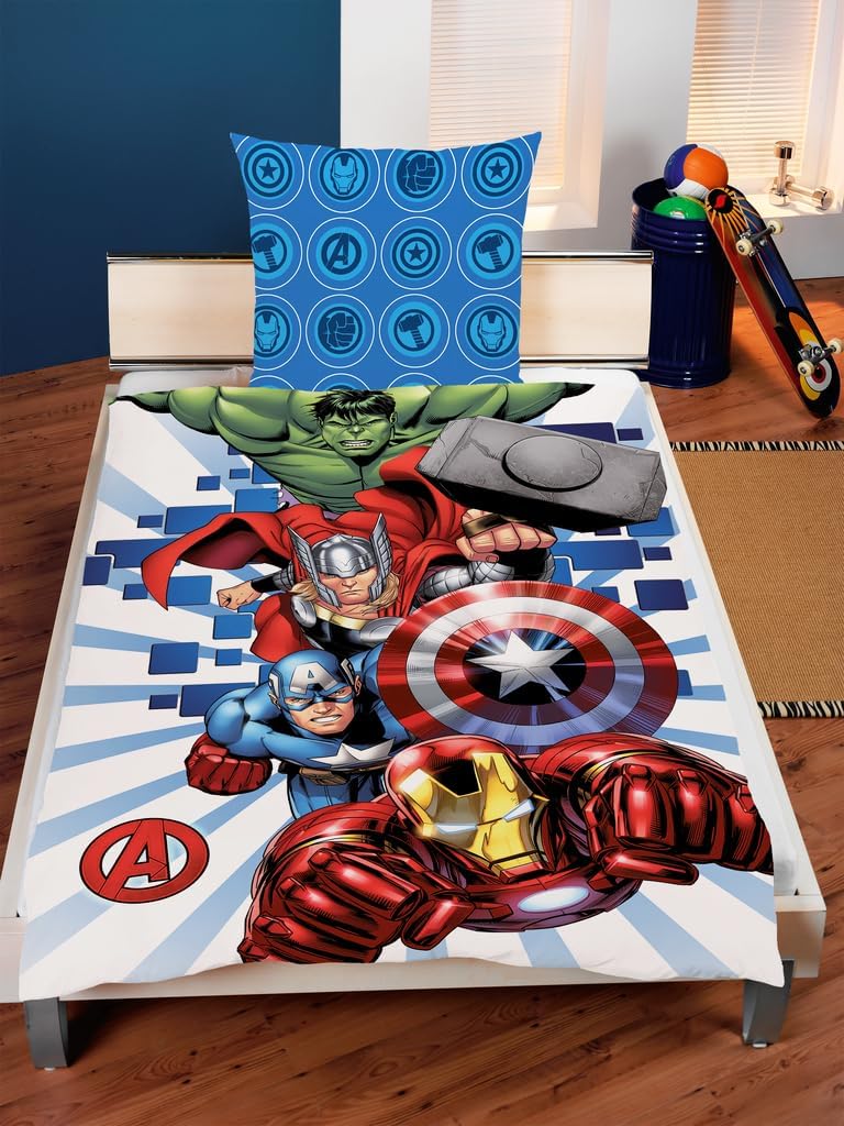 Wild South Shop Disney Marvel Avengers Bettwäsche 80x80 + 135x200cm 100% Baumwolle
