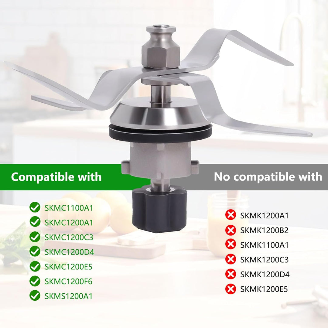 Edelstahl Ersatzmesser + Reinigungsbürste Für Silvercrest Monsieur Cuisine Connect und Monsieur Cuis