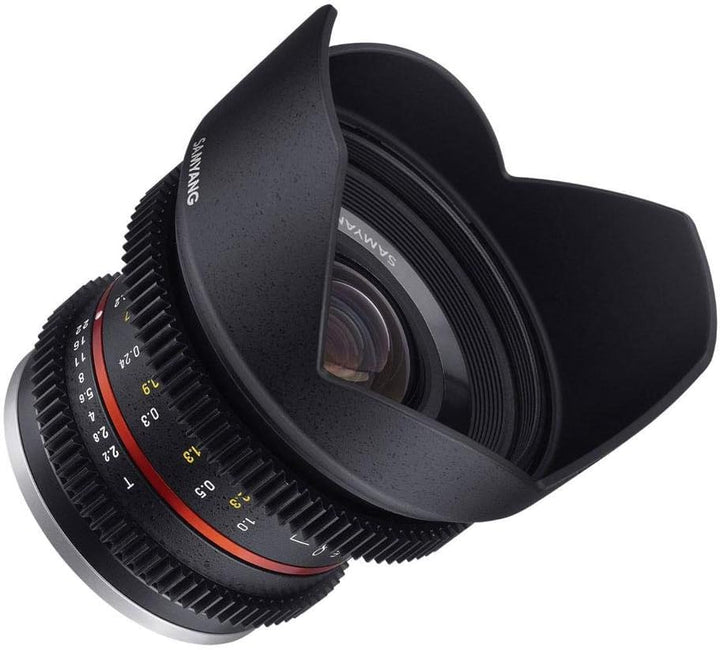 Samyang 12/2,2 Objektiv Video APS-C Sony E manueller Fokus Videoobjektiv 0,8 Zahnkranz Gear, Weitwin