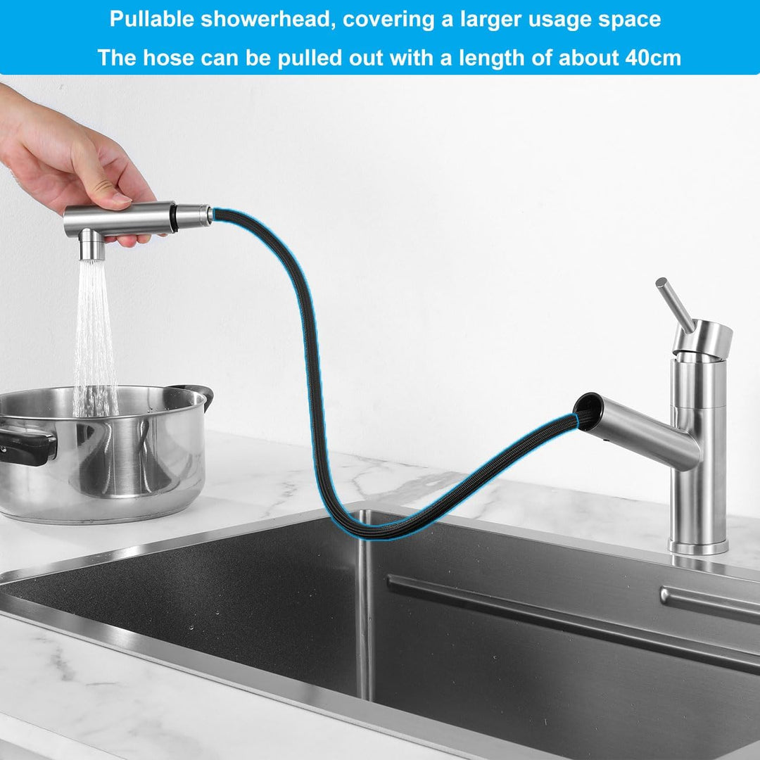 Küchenarmatur Ausziehbar mit 2 Strahlarten, Wasserhahn Küche 150° Drehbar, Einhandmischer Mischbatte