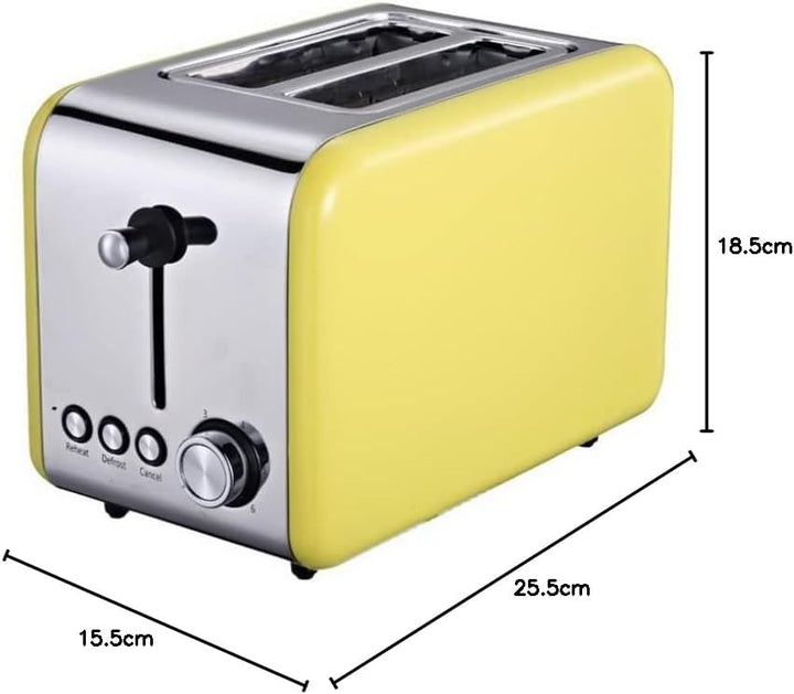 MICHELINO 2-Scheiben Toaster Toastautomat mit Brötchenaufsatz (gelb), Gelb