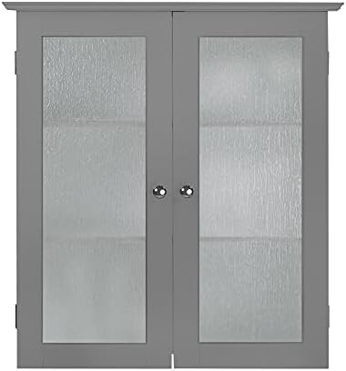 Teamson Home Badezimmer Connor Wandschrank Mit 2 Glastüren Grau EHF-581G