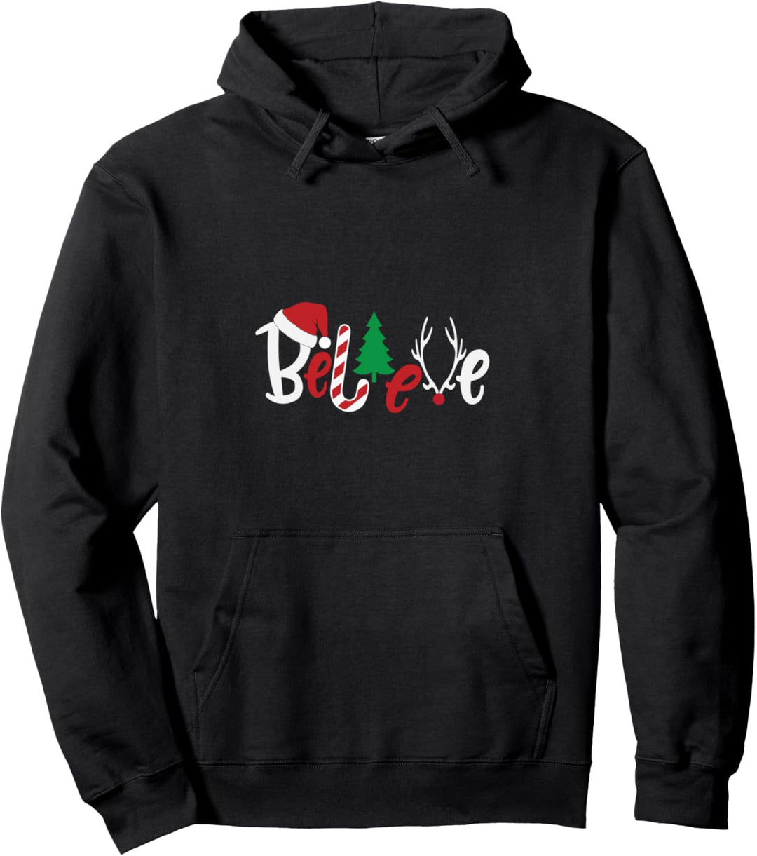 Believe Cute Christmas Decorations Pullover Hoodie