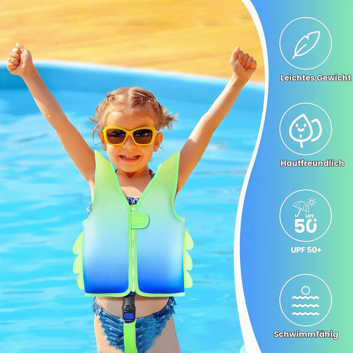 Kinder Mädchen Junge Schwimmlernweste, Schwimmhilfe Schwimmen Jacket für Kleinkinder Alter 1-6 mit E