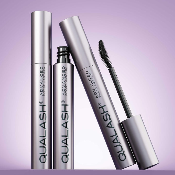 QUALASH® Mascara Duo Set mit Wimpernserum-Effekt – Volume Max & Curl & Lift (2×10 ml) | Schwarze Wim
