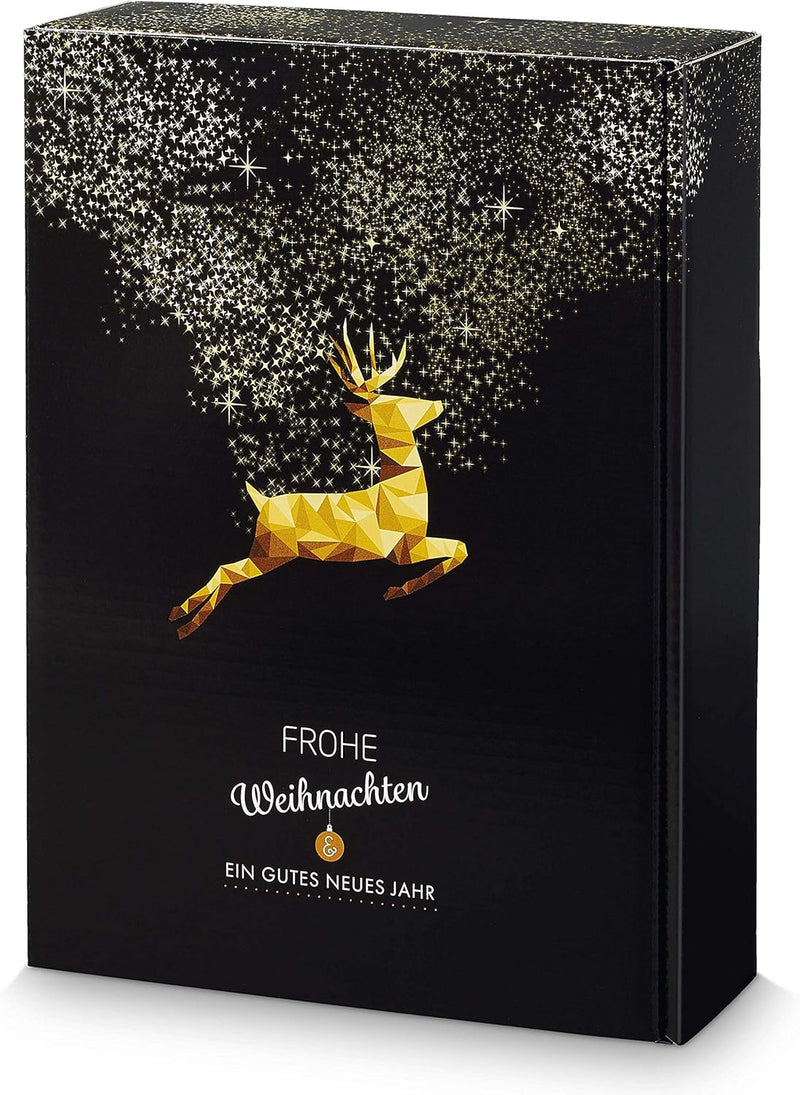 5 Stück/Set. Wein Flaschen Geschenkkarton 3er Schwarz & Gold zu Weihnachten