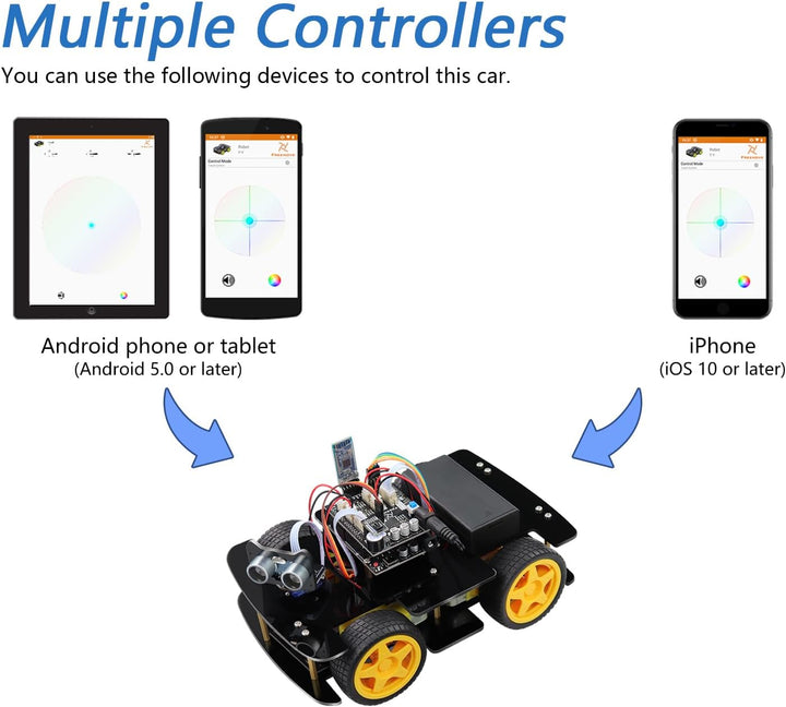 FREENOVE 4WD Car Kit (Compatible with Arduino IDE), Line Tracking, Obstacle Avoidance, Ultrasonic Se