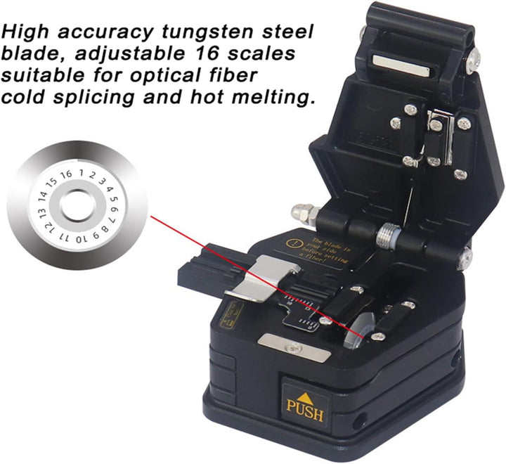 Fiber Optic Cleaver, 16 Einstellbare Skalen High Accuracy Fiber Cleaver Automatic Rebound Fiber Stri