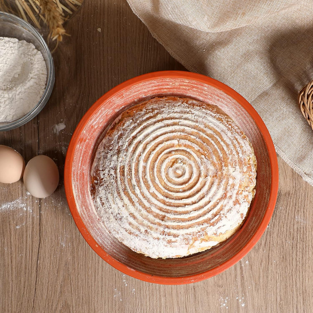 Webake Gärkörbchen Rund für Brot Silicone 23 cm Höhe 9 cm Garkorb Brot Gärkörbe zum Brotbacken Bread
