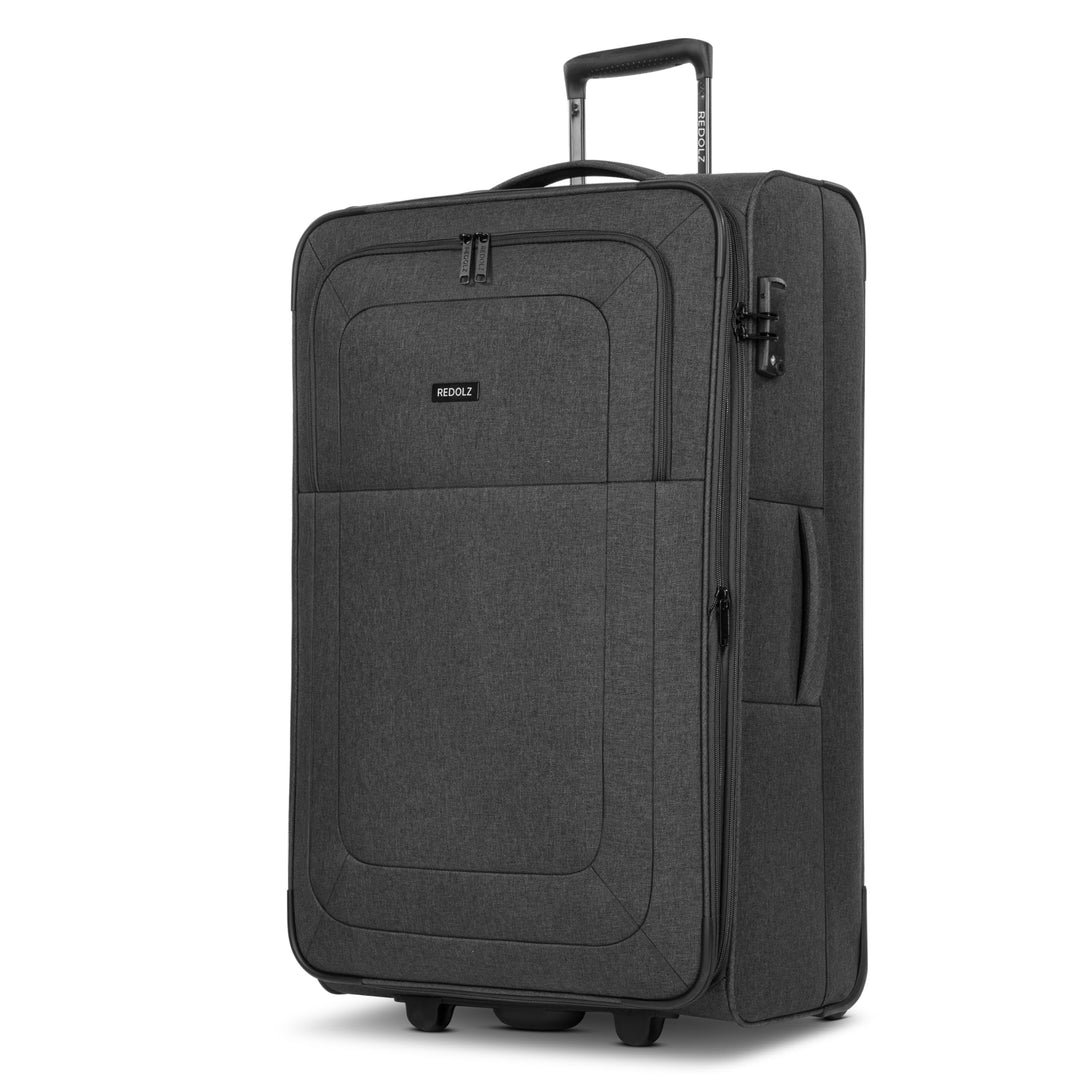 REDOLZ L Check-in Koffer 2-Rollen TSA-Schloss erweiterbar | Weichschale, 78 x 28 x 47 cm, 3,4 kg lei