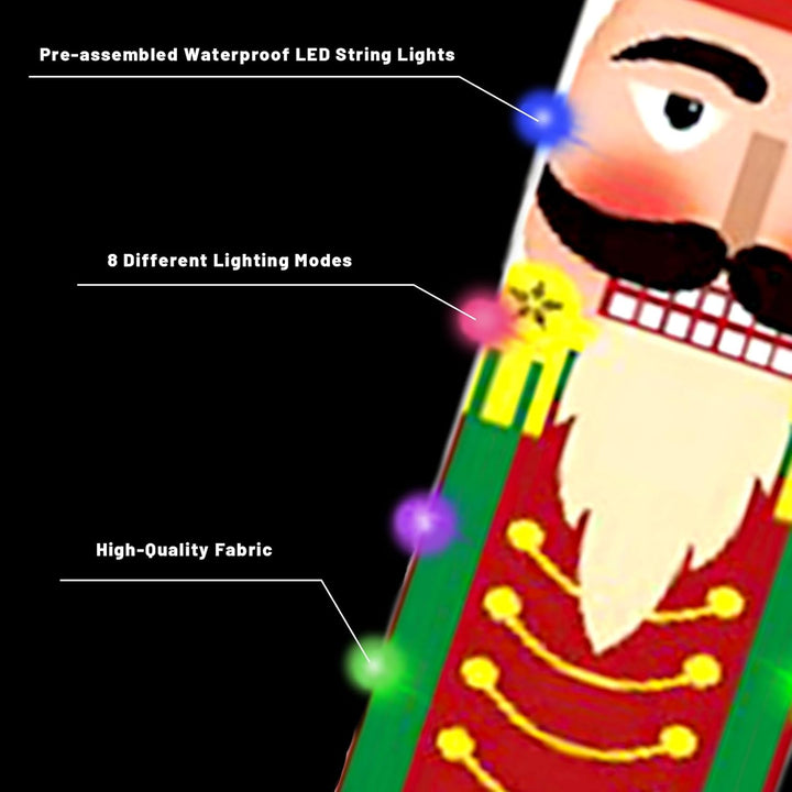 Türschild Weihnachten zum Aufhängen für die Veranda, Weihnachtsbanner mit Nussknacker-Motiv, Modell