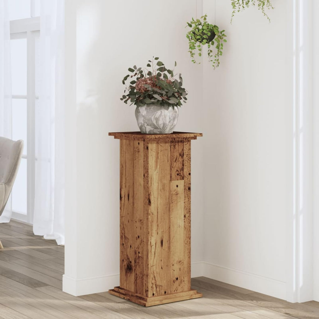 Gecheer Pflanzenständer Altholz-Optik 33x33x80 cm Holzwerkstoff dekorativer Blumenständer stabile Ob