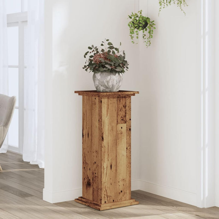 Gecheer Pflanzenständer Altholz-Optik 33x33x80 cm Holzwerkstoff dekorativer Blumenständer stabile Ob