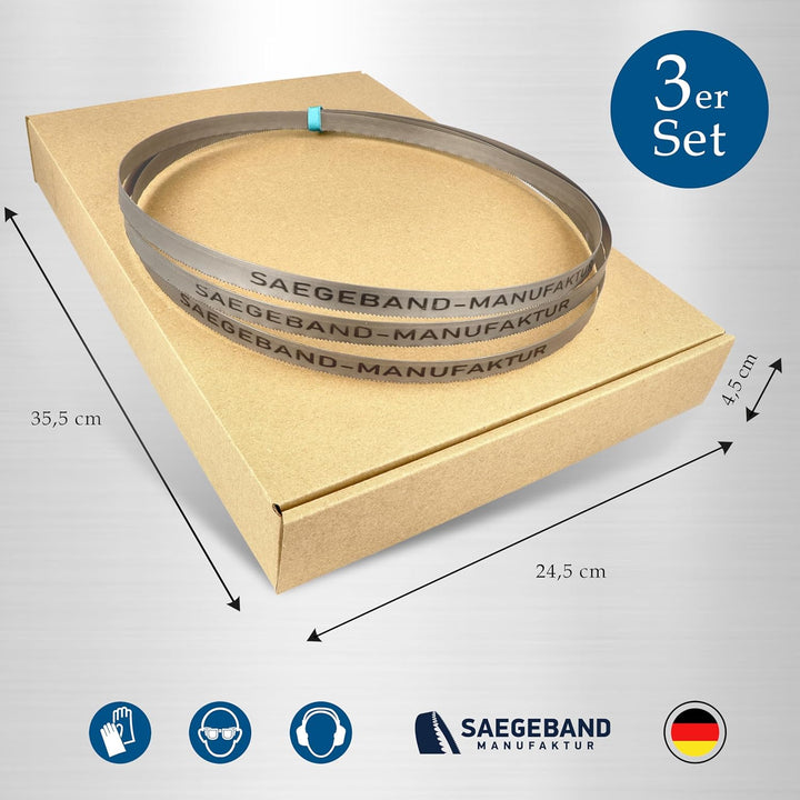 3 x Bimetall Sägeband 730 x 13 x 0,5 mm mit 14/18 ZpZ für Akku Bandsäge Panasonic
