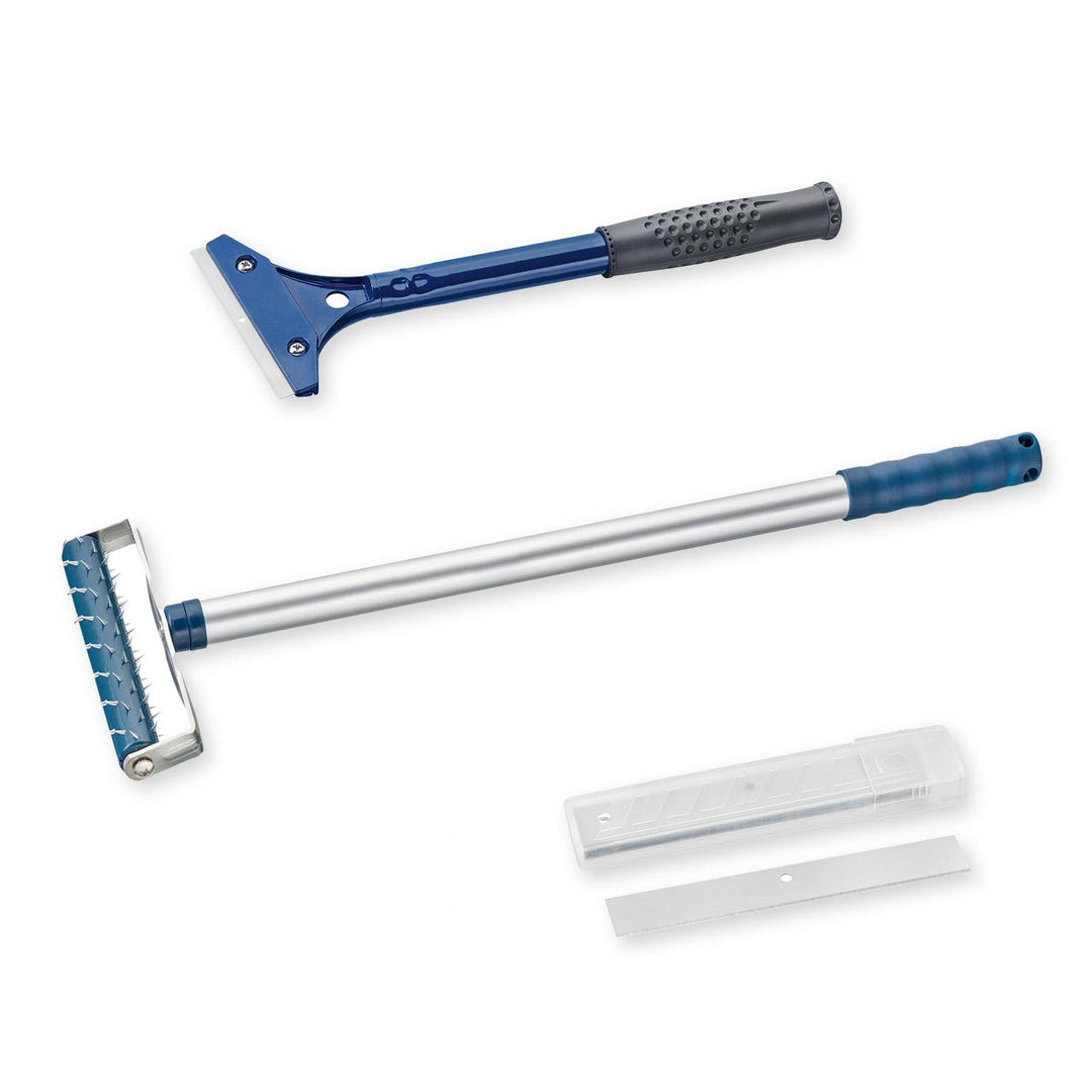 BODENMEISTER Tapetenentfernerset Tapetenablöser Tapezier-Set Renovierungsset, blau, 3-Teilig 3-Teili