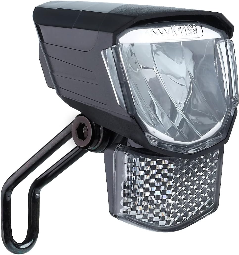 BÜCHEL Tour Dynamo Lampe mit Standlicht und StVZO Zulassung I 45 LUX Fahrradlampe vorne, LED Standli