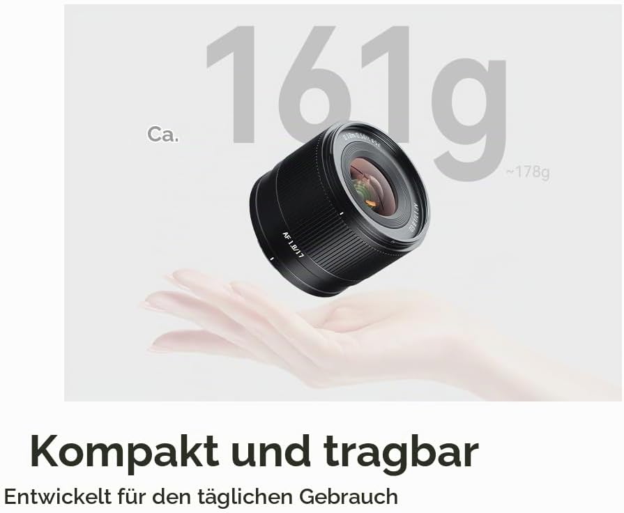 TTARTISAN AF 17mm F1.8 APS-C Objektiv für Fujifilm, Weitwinkel Autofokus Objektiv, Ultraleichter, Sc