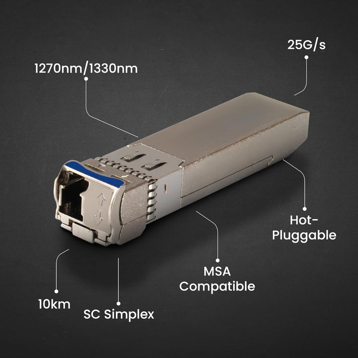 Extralink WDM SFP Modul Singlemode 25G LC 1270/1330nm bis 10km – Kompatibel mit Ubiquiti UniFi Netge