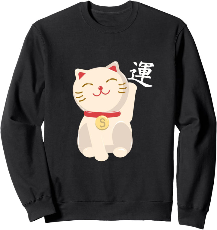 winkende Katze Winkekatze Manekineko japanisch für Glück Sweatshirt