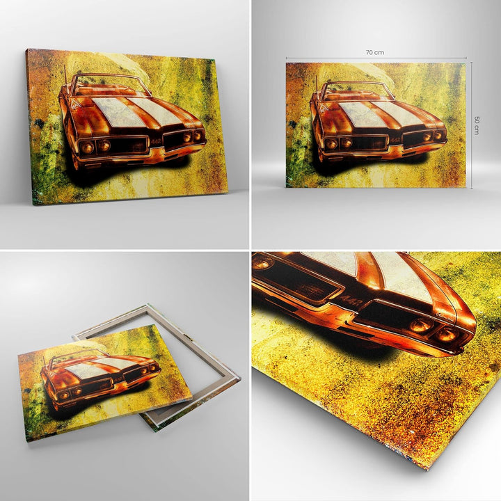 Bilder auf Leinwand Auto Geschwindigkeit Cabriolet Leinwandbild 70x50cm Wandbilder Dekoration Wohnzi