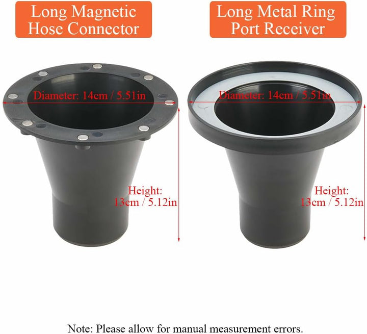 Absaugstutzen Schlauchadapter 140mm, Magnetischer Schnellverbinder (8 Magnete), Zubehör für Staubabs
