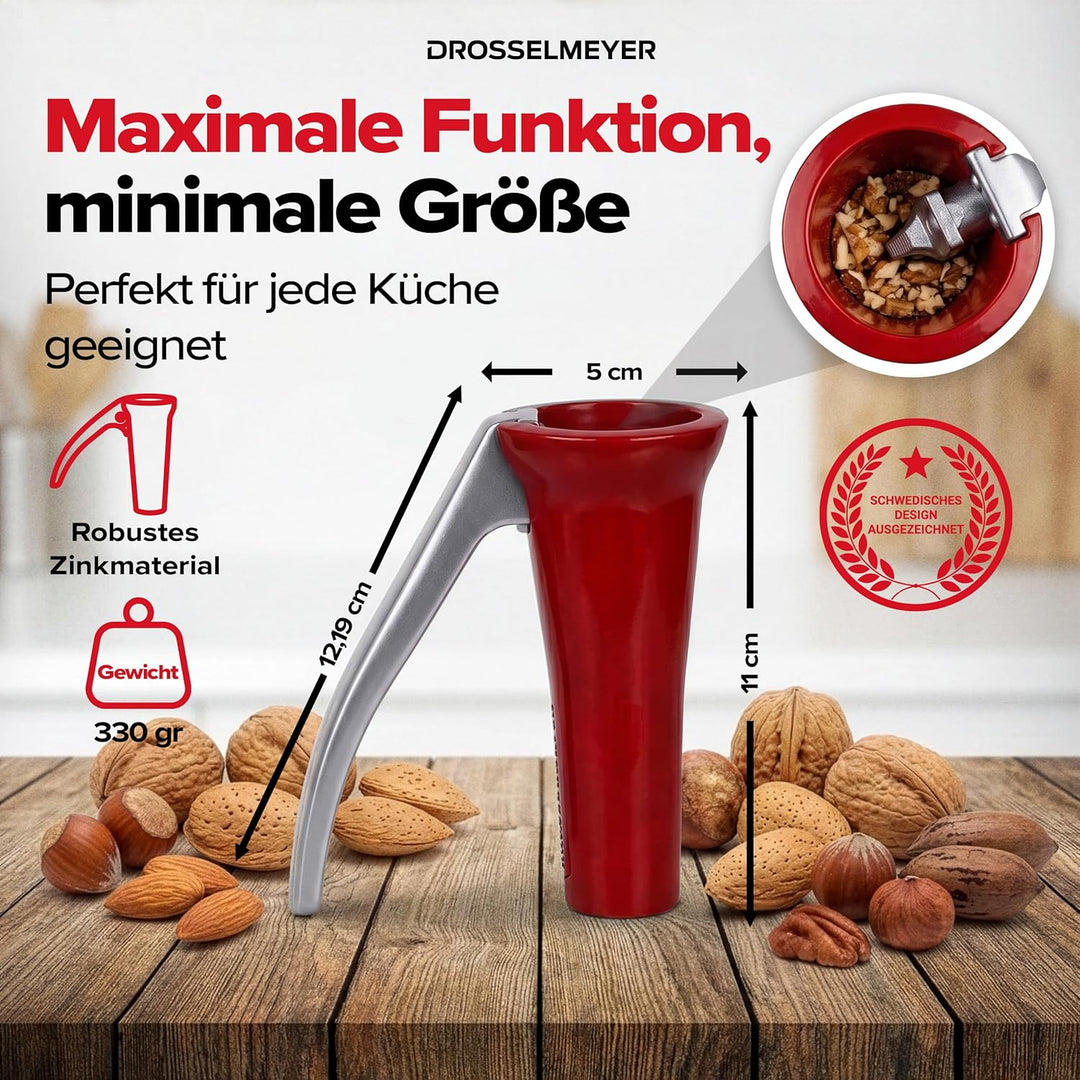 Edelstahl Design Nussknacker | Effektiv auf alle Grössen von Nüssen mit minimalem Aufwand Heavy Duty