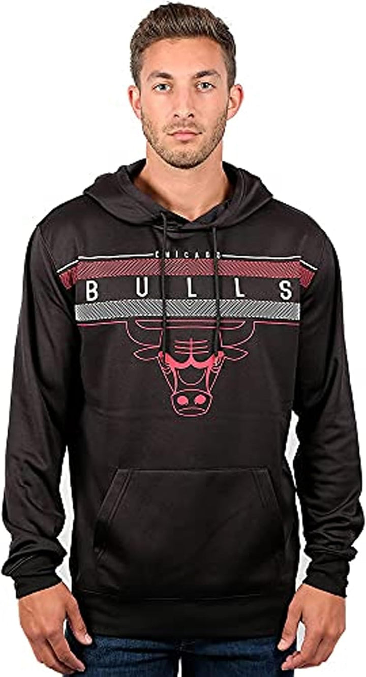 Ultra Game Erwachsene Poly Midtown NBA Herren Fleece Hoodie Pullover Sweatshirt Chicago Bulls L Schw