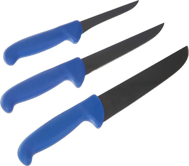 DICK 8255300 Messer-Set 3T Ergo Grip, Stahl, Blau, 48 x 22 x 1.8 cm, 3-Einheiten