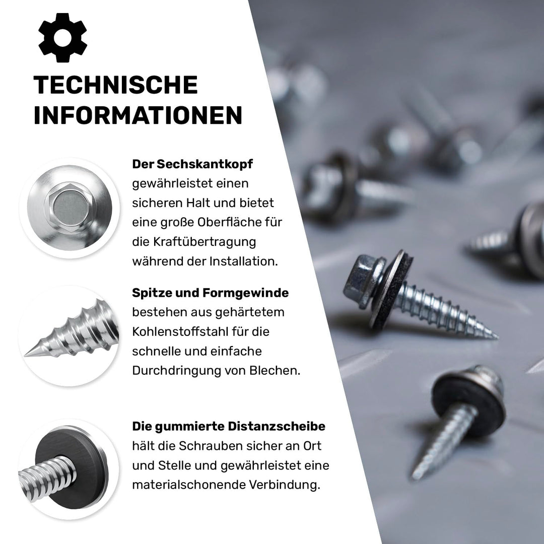 TWISTEC Dünnblechschrauben 4,5x25 mm, 100 Stück, Bimetall, Blechschrauben, German Quality mit ETA Zu