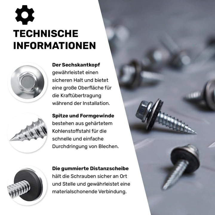 TWISTEC Dünnblechschrauben 4,5x25 mm, 100 Stück, Bimetall, Blechschrauben, German Quality mit ETA Zu