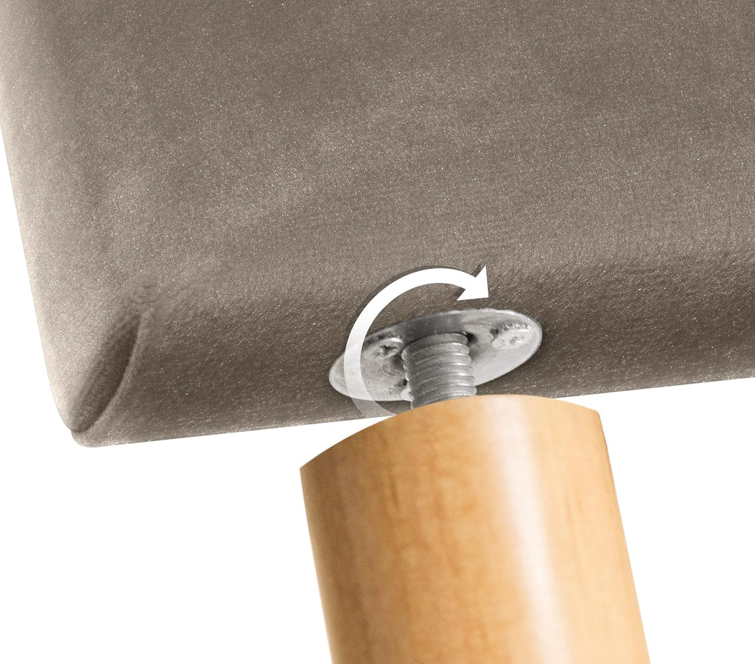 DHOME HIGH Range Samt Kopfteil mit Holzbeinen Modernes gepolstertes Kopfteil Luxus Bett Luxus Schlaf