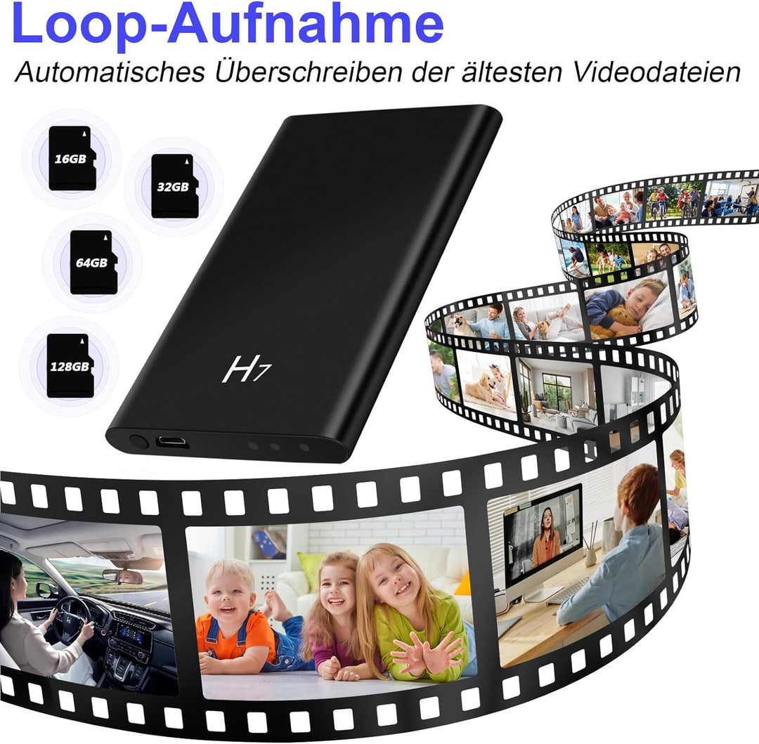 Powerbank-Minikamera, HD 1080P Klein Kamera mit Nachtsichtfunktion, Videokamera, 5000mAh Powerbank-K
