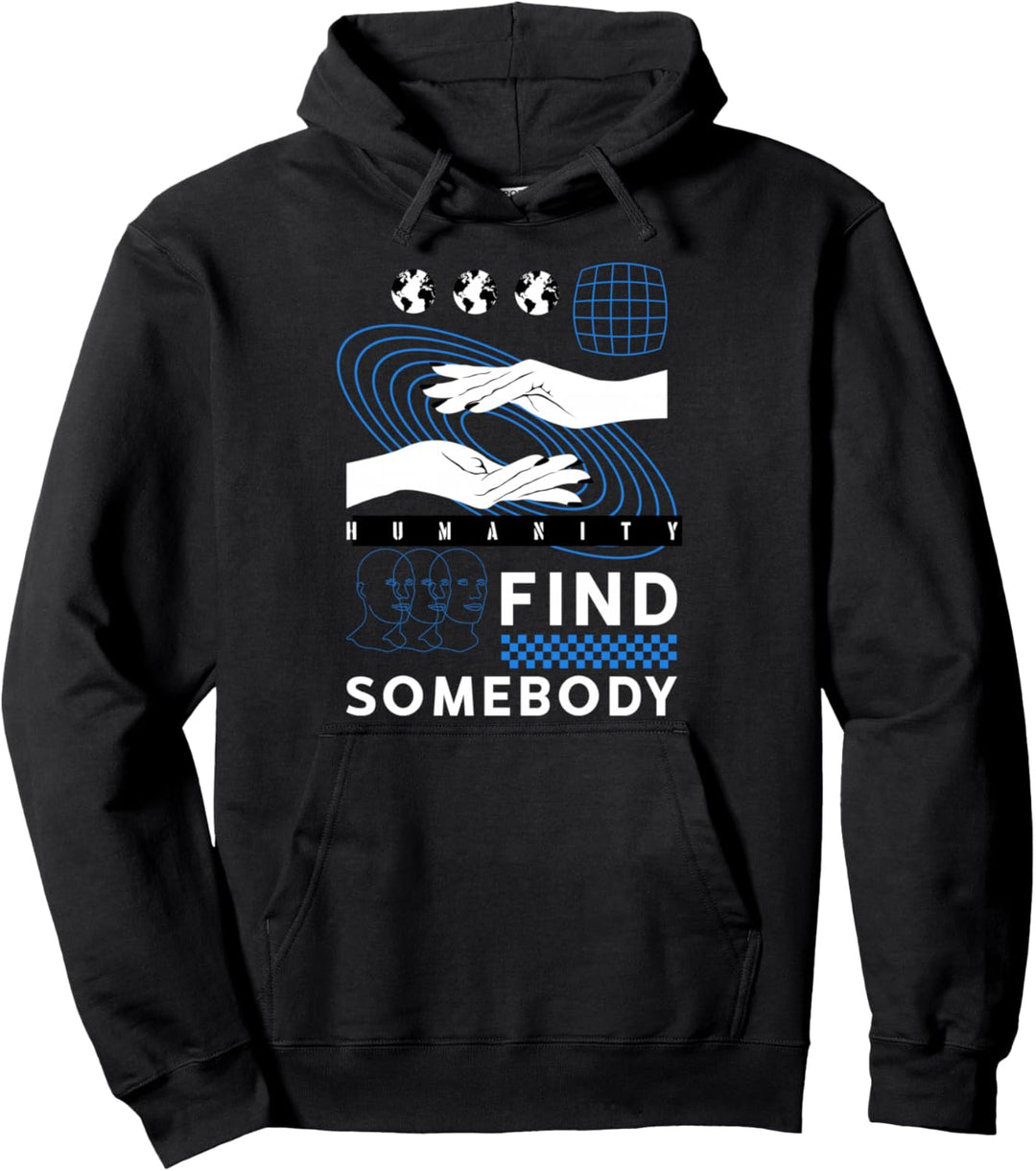 Finde jemanden - Traurige Ästhetik Edgy Streetwear Pullover Hoodie