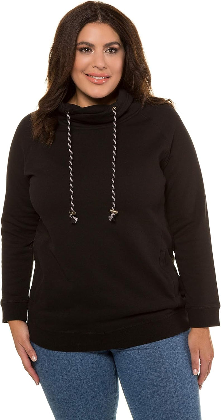 Ulla Popken Damen Sweatshirt 58-60 Schwarz, 58-60 Schwarz