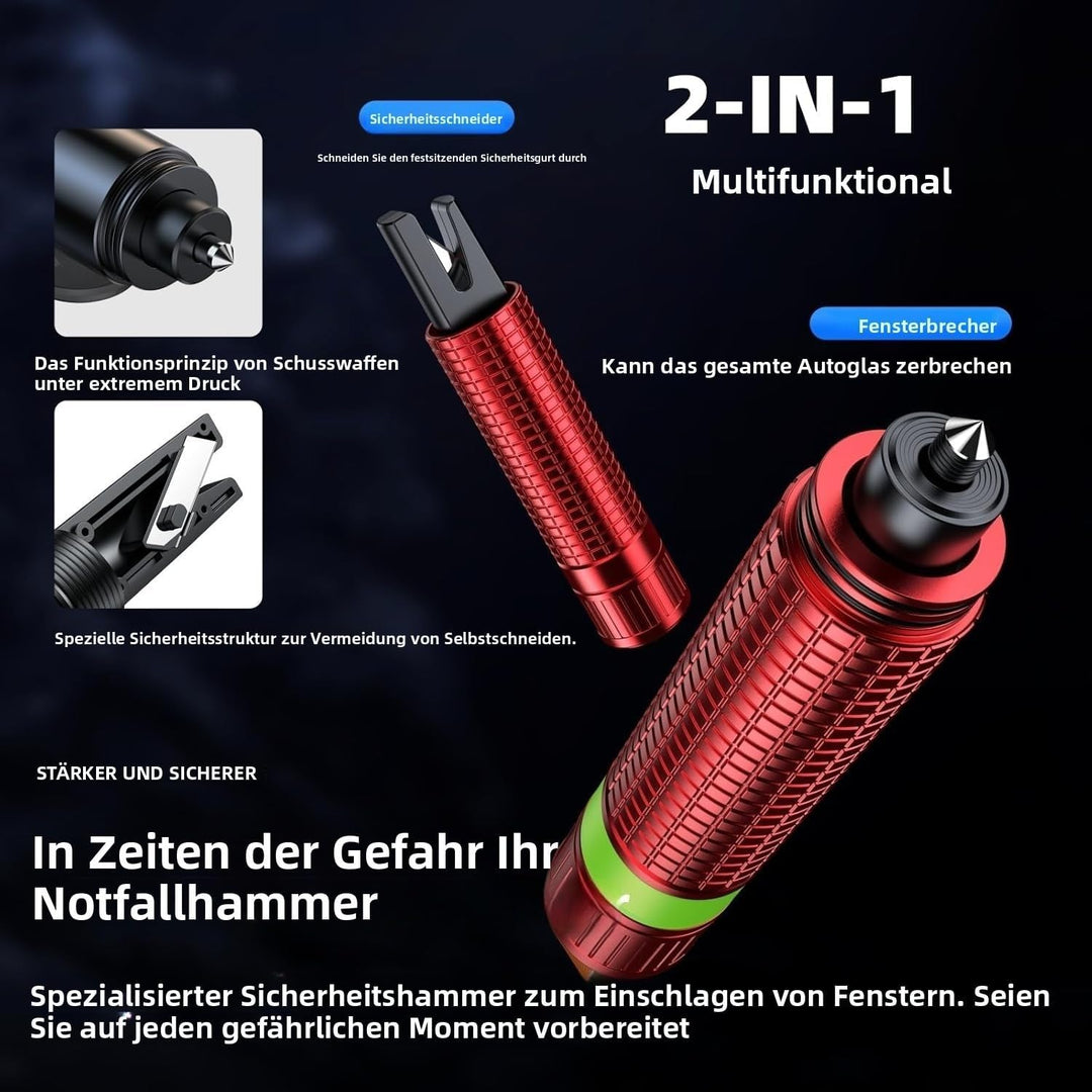 3er-Set 2-in-1-Gurtschneider Notfallhammer – Tragbarer Scheibenbrecher und Sicherheitsgurtschneider